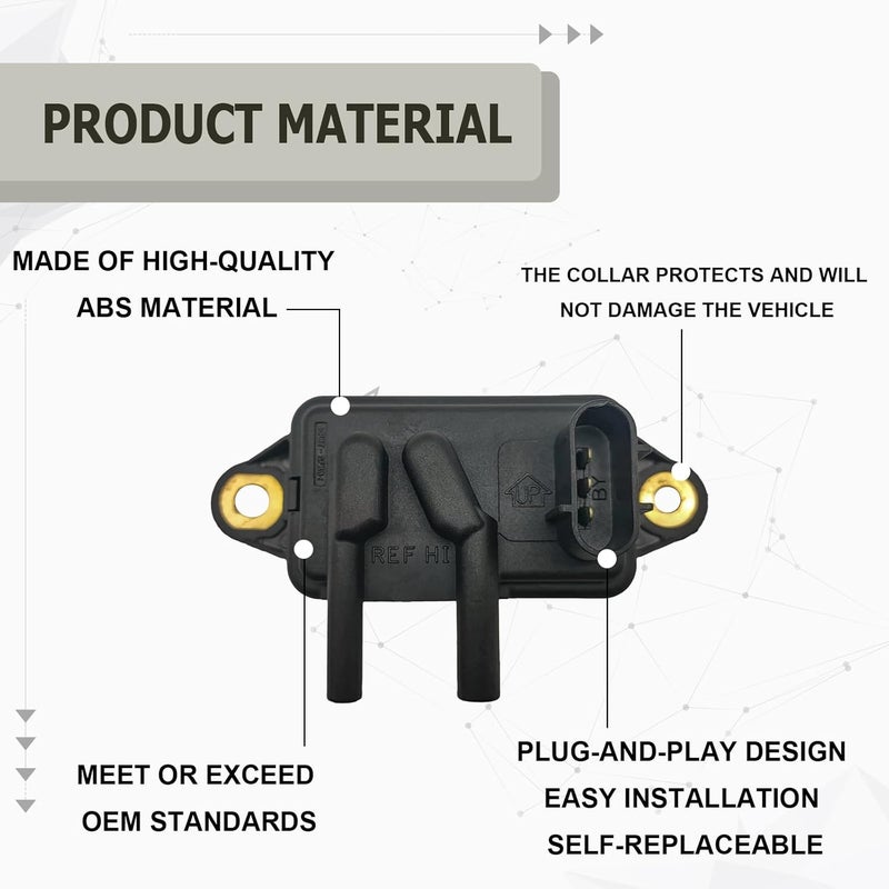 Vrasly EGR Valve Pressure Feedback Sensor Compatible for 1994-2010 Ford Lincoln Mazda VP8, Mercury Lincoln Town Car Mazda Truck Replacement for F77Z-9J460-AB DPFE15 - Image 4